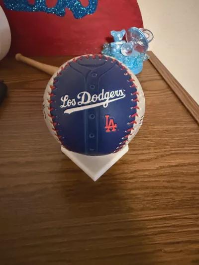 Home Plate Baseball Display Stand - Game Ball Holder