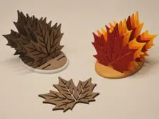 Maple Leaf Coaster Set - Holder Included