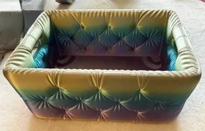 Modern Tufted Bathroom Storage Basket - Vanity Organizer
