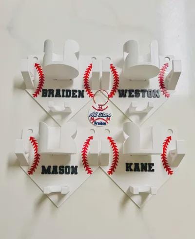 Personalized Baseball Dugout Organizer - Fence Gear Holder