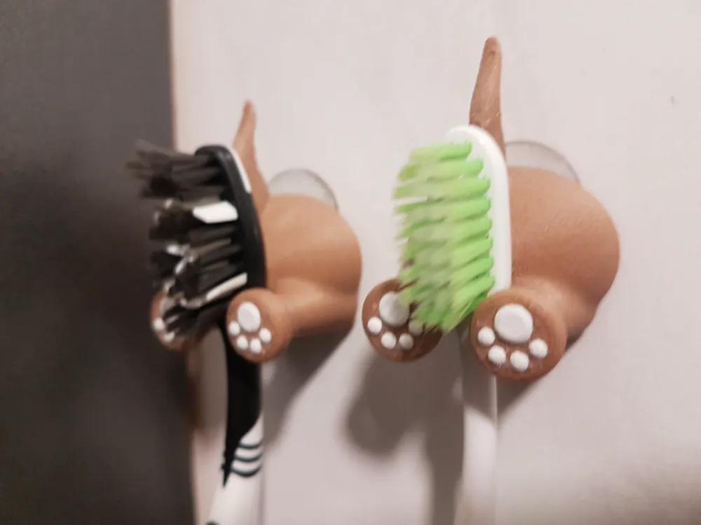 Dog and Fox Toothbrush Holders - Set of 2