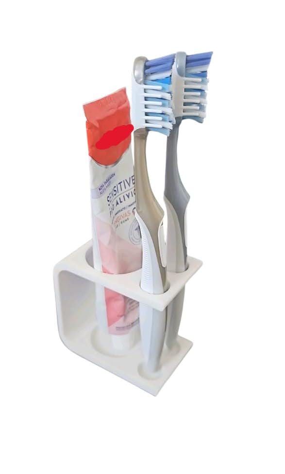 Toothbrush and Toothpaste Holder - Compact Caddy