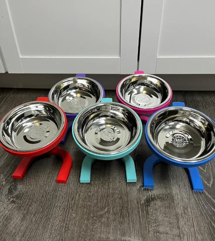 Raised Cat Food Bowl Stand - 6 Inch Pet Feeder
