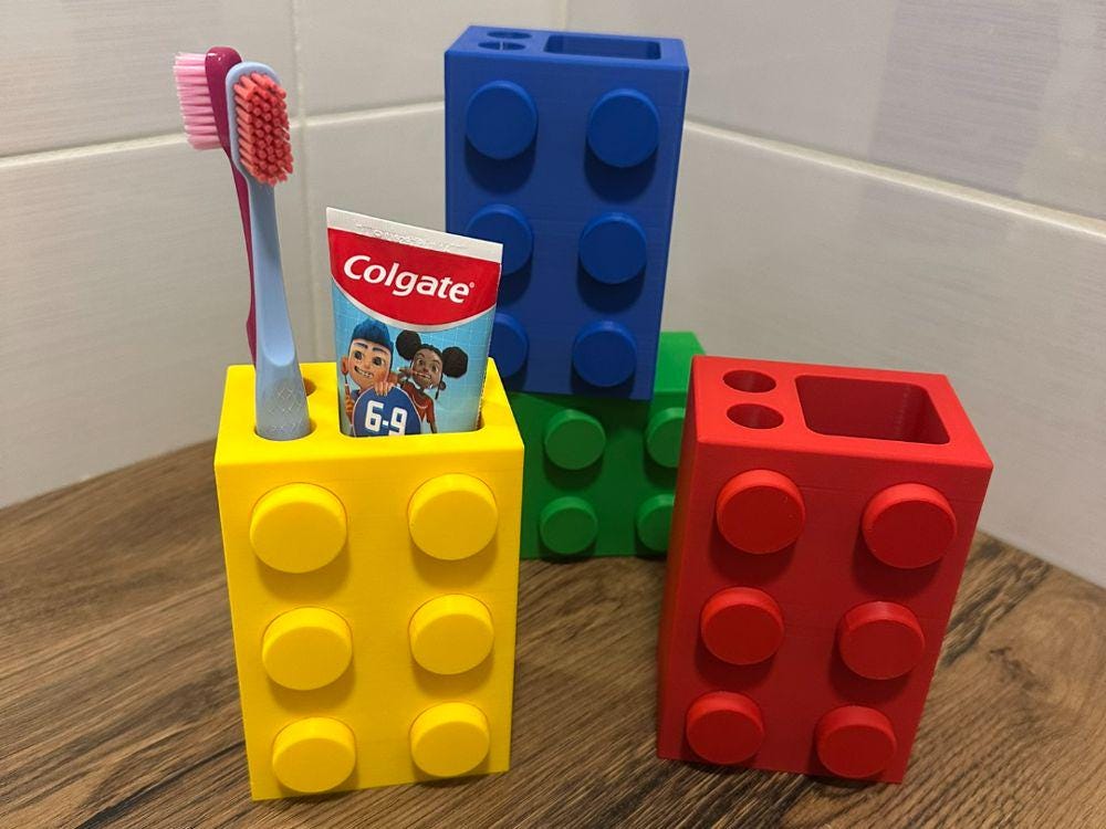 Brick Toothbrush and Toothpaste Holder