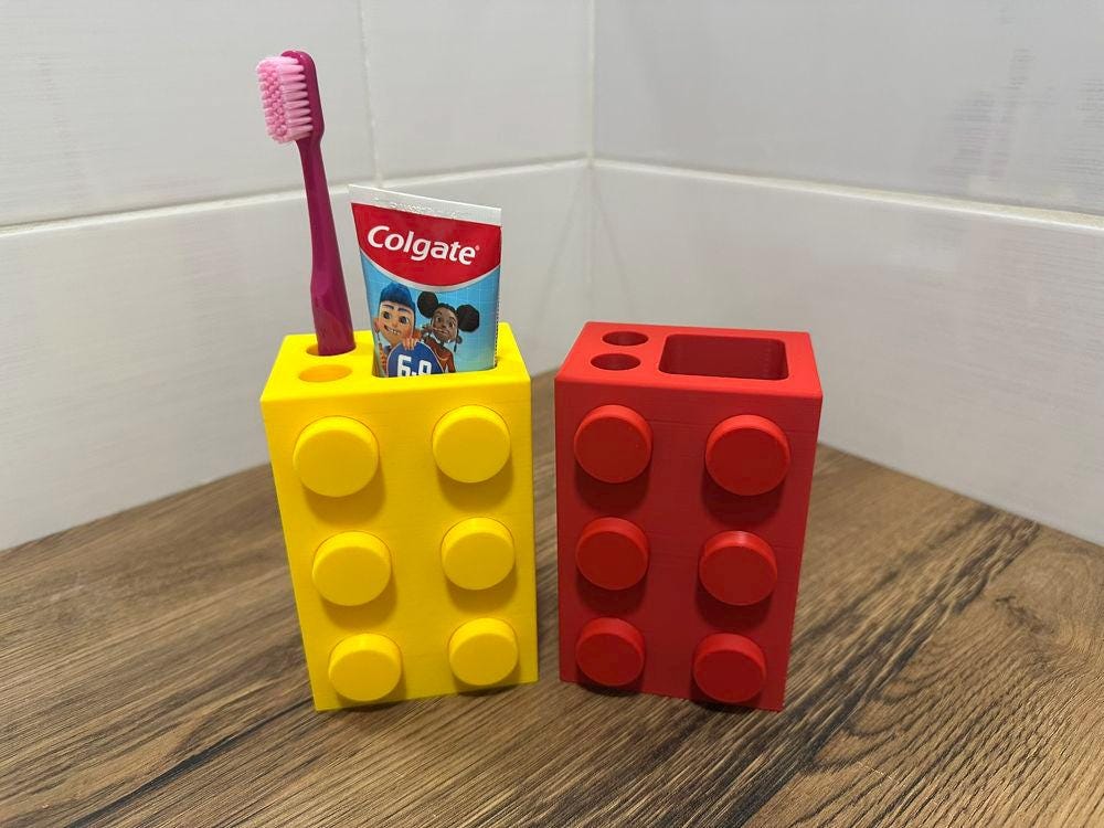 Brick Toothbrush and Toothpaste Holder