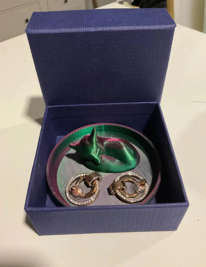 Sleeping Fox Ring Dish - Jewelry & Trinket Holder