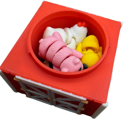 Mini Farm Animal 5-Pack - Twist-Top Barn Container