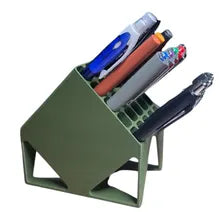5x5 Grid Desk Organizer | Modern Angled Pen and Marker Stand | 25 Slot Holder for Pens, Pencils, Markers, Crochet Hooks, Tools & More