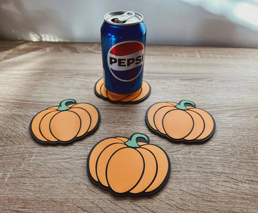 Pumpkin Jack-O-Lantern Coaster Set - Set of 4