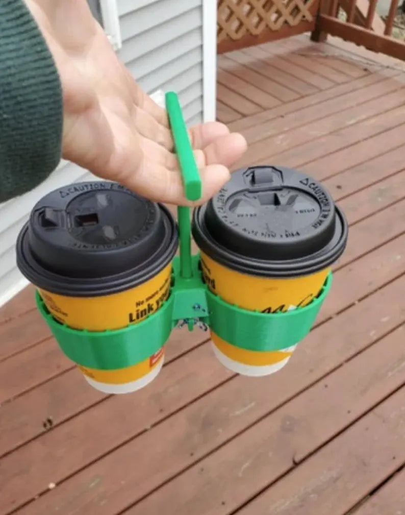 Two-Cup Coffee Carrier - Dual Drink Holder