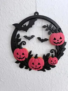 Spooky Pumpkin Mandala Wreath - Halloween Door Decor