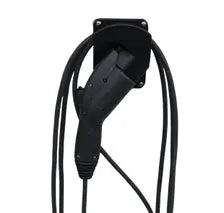 Left Facing J1772 EV Charger Plug Holder with Cable Storage, Wall Mount Electric Vehicle Cord Organizer