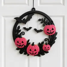 Spooky Pumpkin Mandala Wreath - Halloween Door Decor