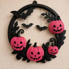 Spooky Pumpkin Mandala Wreath - Halloween Door Decor