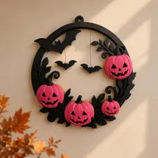 Spooky Pumpkin Mandala Wreath - Halloween Door Decor