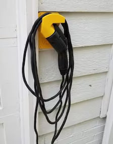 Right Facing J1772 EV Charger Plug Holder with Cable Storage, Wall Mount Electric Vehicle Cord Organizer