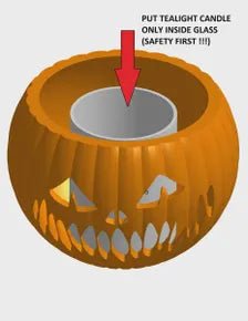 Pumpkin Tealight Holder - Flameless Halloween Lantern