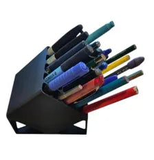 5x5 Grid Desk Organizer | Modern Angled Pen and Marker Stand | 25 Slot Holder for Pens, Pencils, Markers, Crochet Hooks, Tools & More