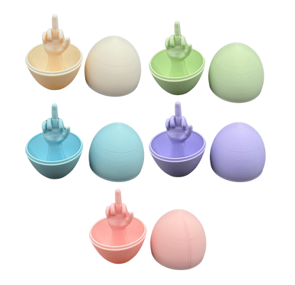 5 Pack of Pastel Middle Finger Easter Eggs - Easter Gag Gifts