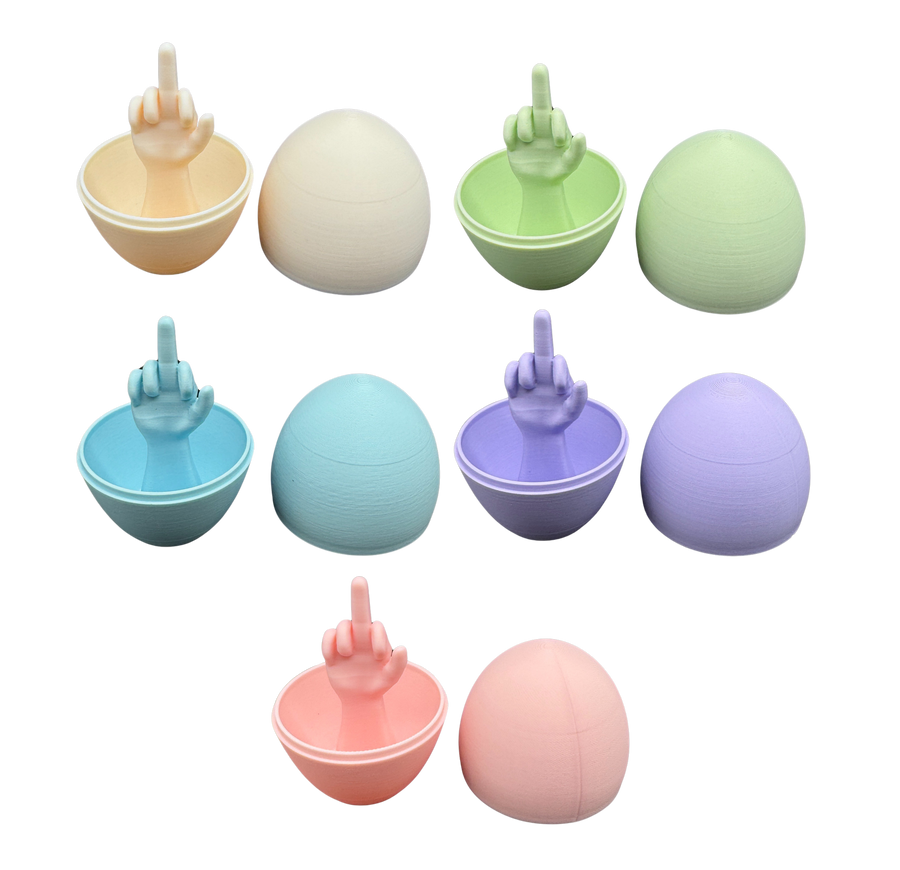 5 Pack of Pastel Middle Finger Easter Eggs - Easter Gag Gifts