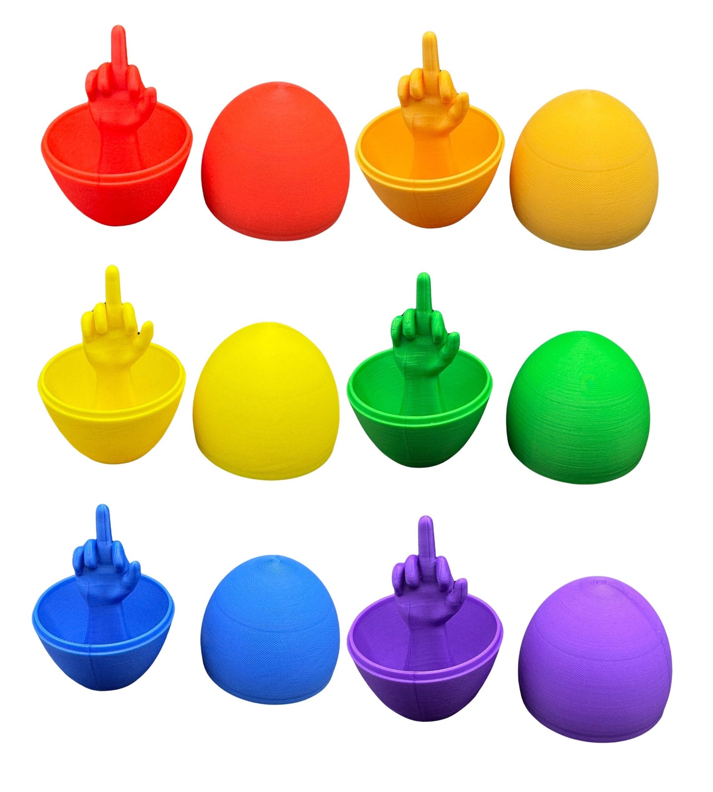 6 Pack of Middle Finger Easter Eggs - Easter Gag Gifts