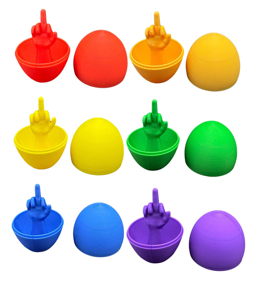 6 Pack of Middle Finger Easter Eggs - Easter Gag Gifts