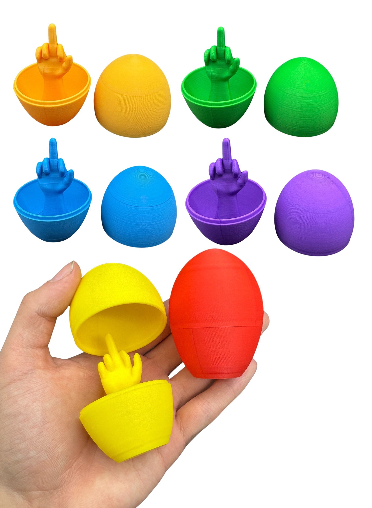 6 Pack of Middle Finger Easter Eggs - Easter Gag Gifts