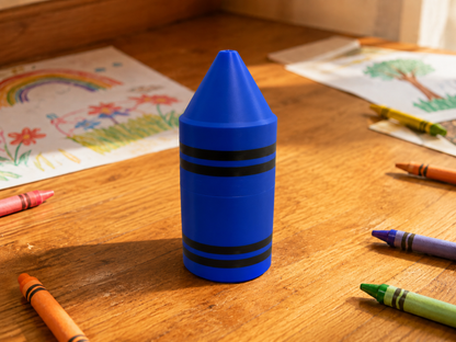 Crayon Holder with Screw-On Lid | Large Crayon-Shaped Storage Container | Holds Approximately 30 Small Crayons | Kids Art Supply Organizer