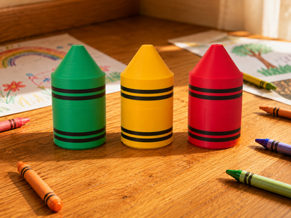 Crayon Holder with Screw-On Lid | Large Crayon-Shaped Storage Container | Holds Approximately 30 Small Crayons | Kids Art Supply Organizer