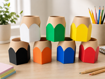 Pencil-Shaped Pencil Cup | Pencil-Shaped Pen & Marker Organizer for Classroom, Office, Teacher Desk