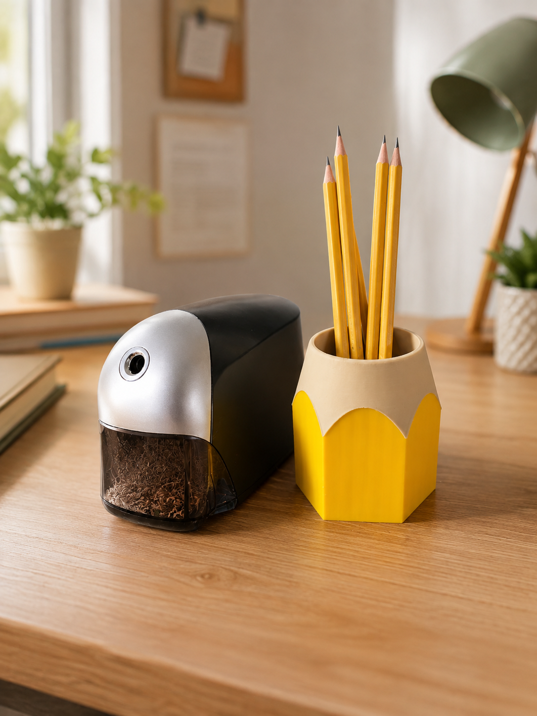 Pencil-Shaped Pencil Cup | Pencil-Shaped Pen & Marker Organizer for Classroom, Office, Teacher Desk