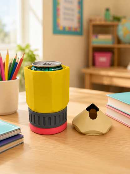 Pencil Can Cooler for Teachers - 12oz, 16oz & Skinny Can Holder