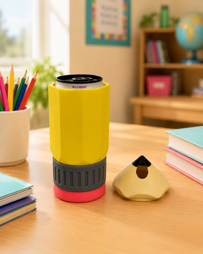 Pencil Can Cooler for Teachers - 12oz, 16oz & Skinny Can Holder