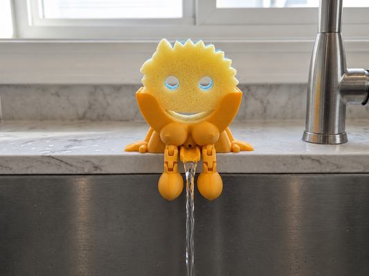 Female Scrub Daddy Sponge Holder - Gag Sponge Accessory - Draining Sponge Dish