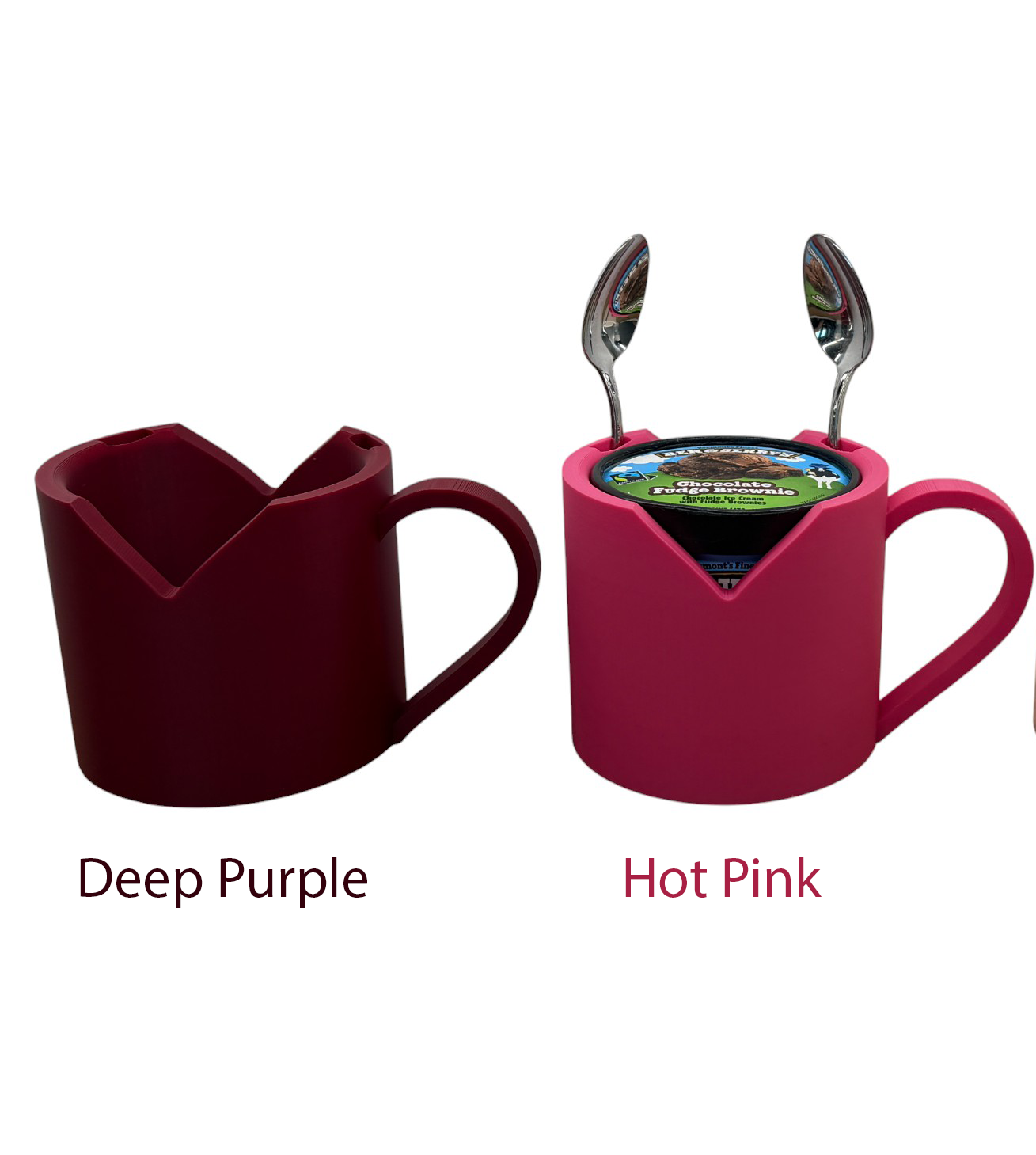 Valentine's Heart Ice Cream Pint Holder with Ergonomic Handle and Spoon Slot