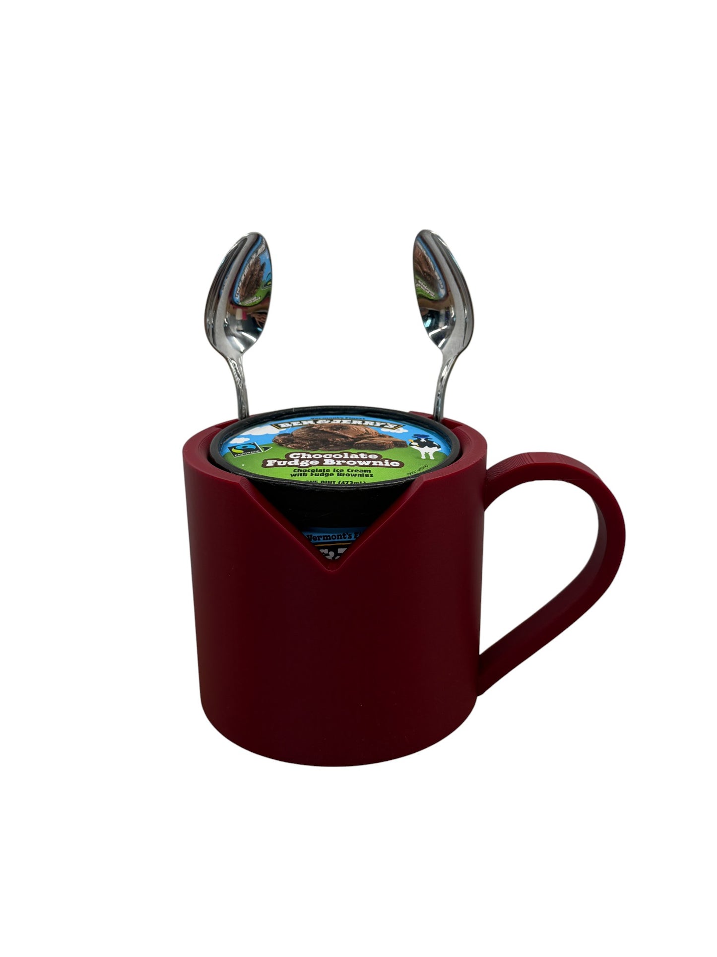 Valentine's Heart Ice Cream Pint Holder with Ergonomic Handle and Spoon Slot