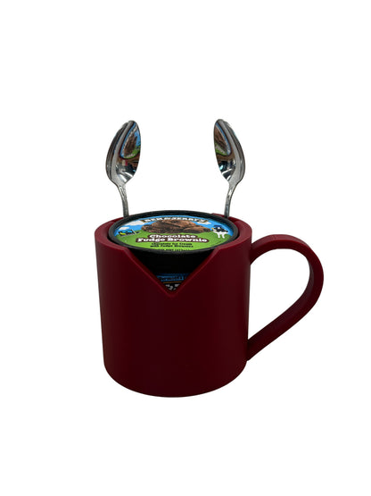 Valentine's Heart Ice Cream Pint Holder with Ergonomic Handle and Spoon Slot