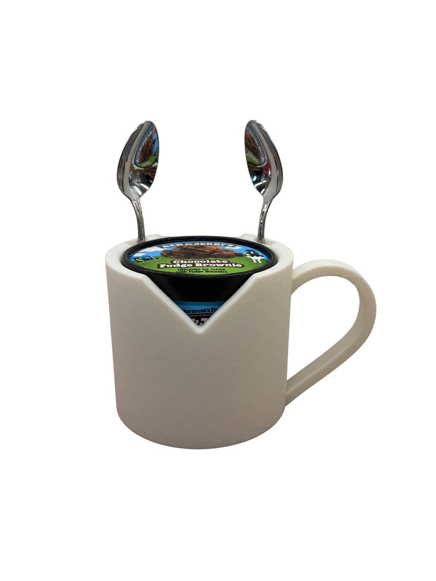 Valentine's Heart Ice Cream Pint Holder with Ergonomic Handle and Spoon Slot