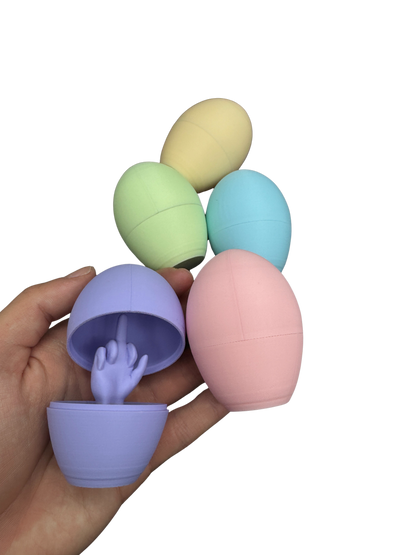 5 Pack of Pastel Middle Finger Easter Eggs - Easter Gag Gifts