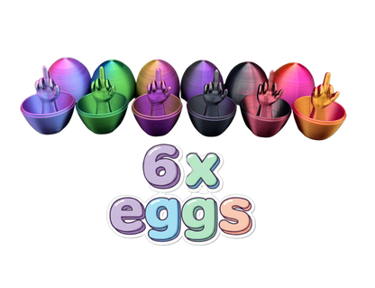 6 Pack of Silk Middle Finger Easter Eggs - Easter Gag Gifts