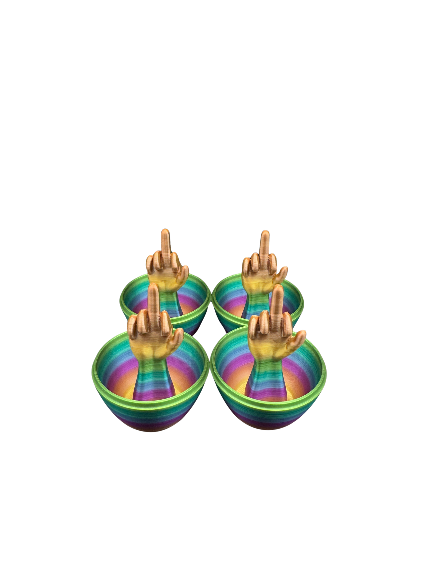4 Pack of Rainbow Middle Finger Easter Eggs - Easter Gag Gifts
