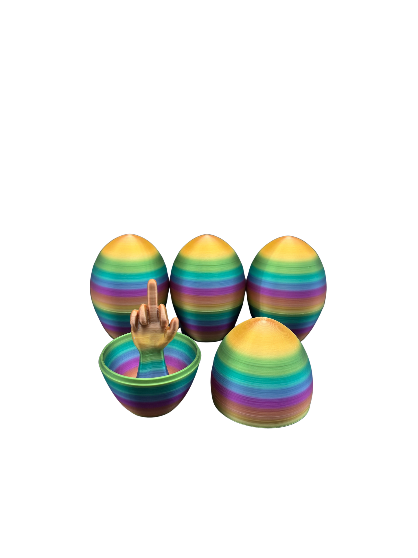 4 Pack of Rainbow Middle Finger Easter Eggs - Easter Gag Gifts