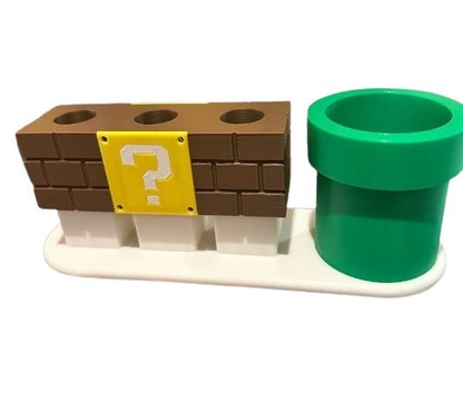 Pipe and Question Block Toothbrush Holder