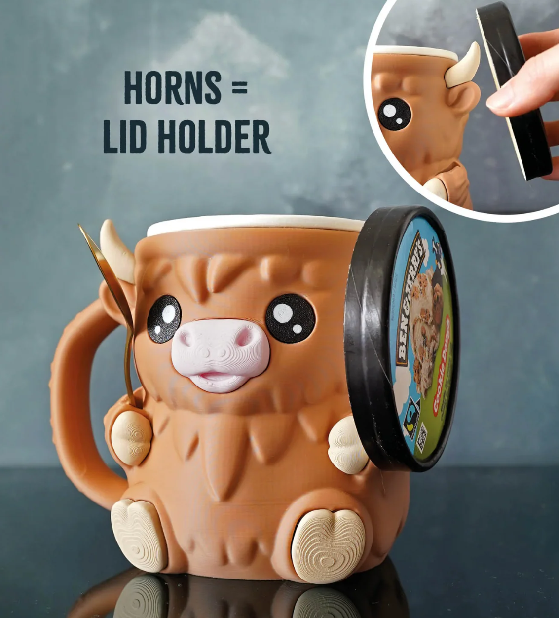 Highland Cow Ice Cream Pint Holder - The Perfect Gift for Ice Cream Lovers