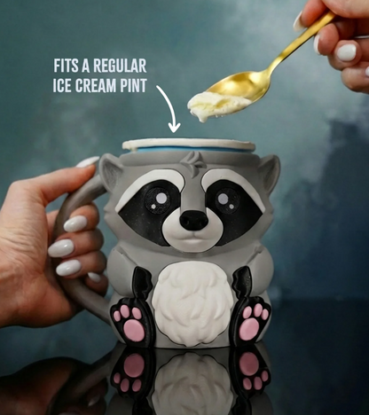 Raccoon Ice Cream Pint Holder - The Perfect Gift for Ice Cream Lovers