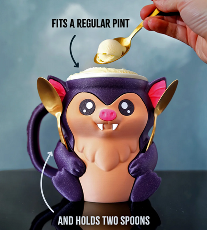 Bat Ice Cream Pint Holder - The Perfect Gift for Ice Cream Lovers