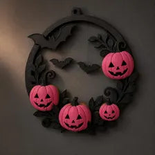 Spooky Pumpkin Mandala Wreath - Halloween Door Decor