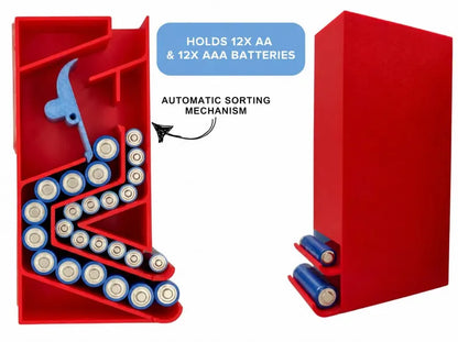 Automatic AA/AAA Battery Organizer - 24 Count