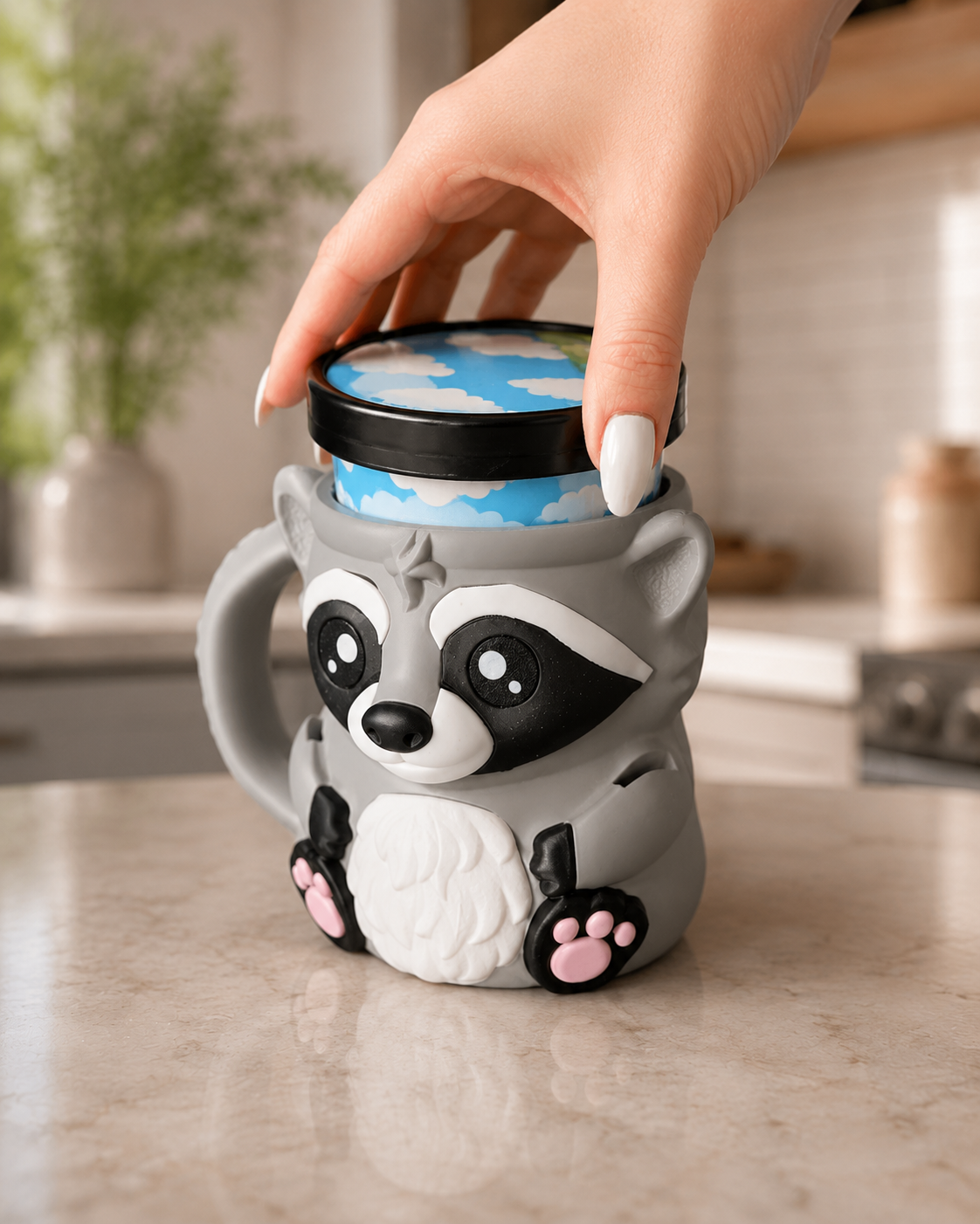 Raccoon Ice Cream Pint Holder - The Perfect Gift for Ice Cream Lovers