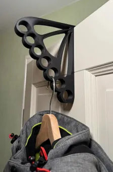 Over door Clothes Hanger Hook - Holds 7 Hangers - Fits 35mm Thick Doors